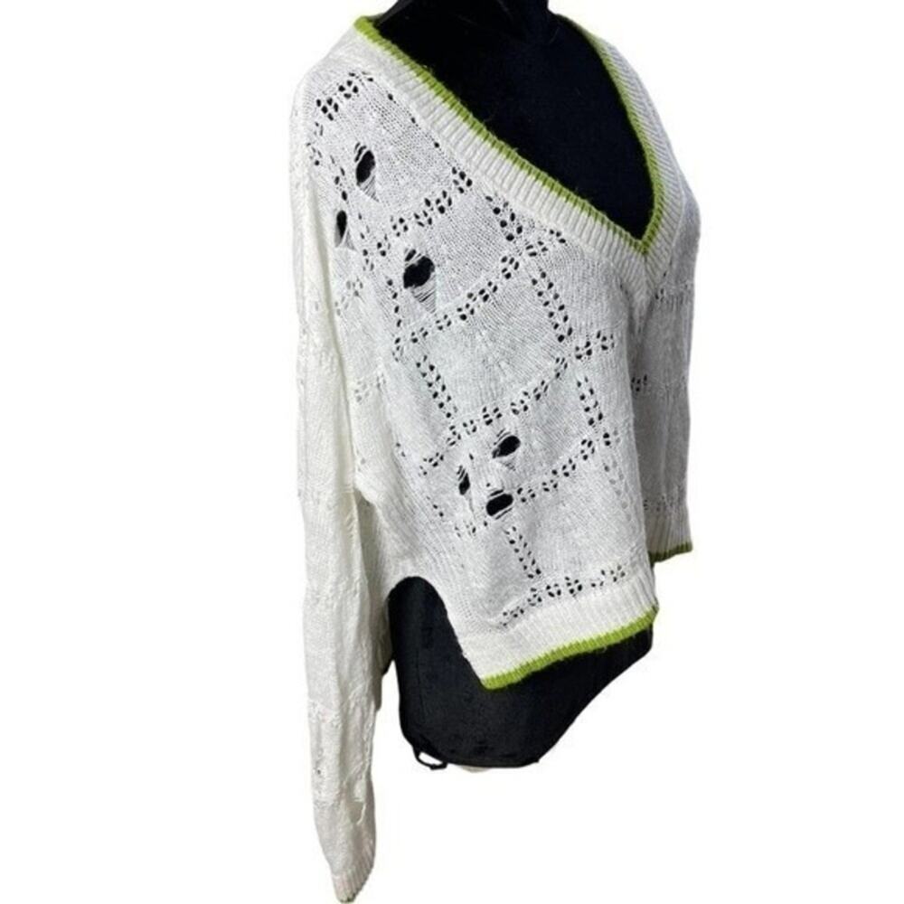 Elliot Preppy V-Neck Tennis Sweater, Academia, Distressed, Club, Old Money, S - Picture 8 of 10
